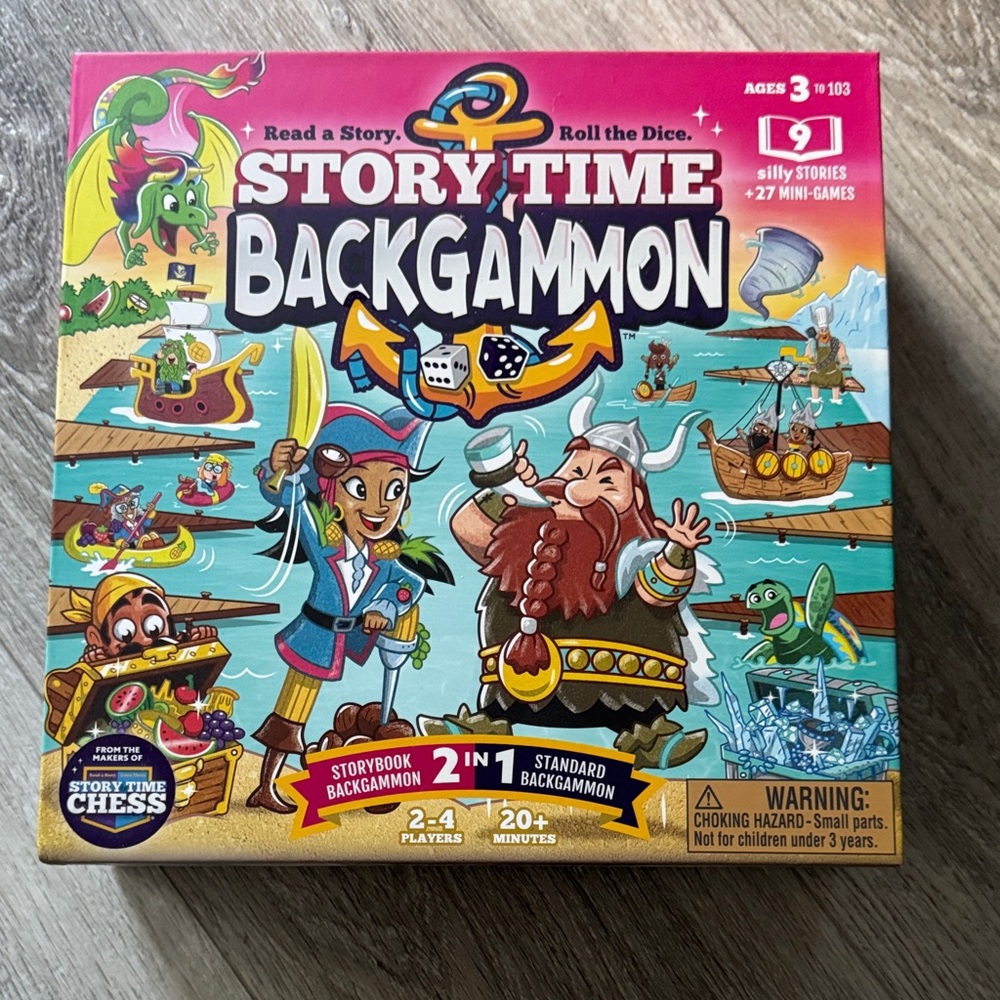 EUC Story Time Backgammon Family Board Game by the makers of Story Time Chess
